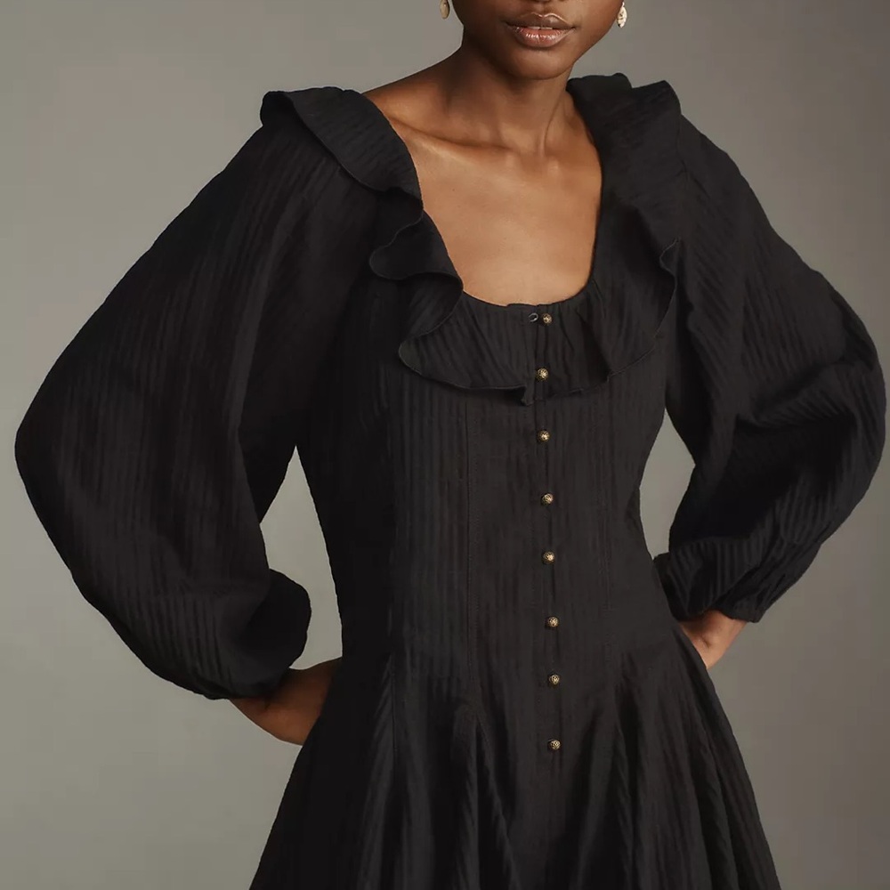 NWT Anthropologie Pilcro Black Buttoned Jumpsuit, Size Large